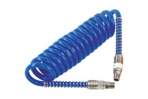 Polyurethane Coiled Hose Assembly Blue 7.5m of 8mm i/d Hos