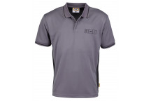 JCB Performance Polo Shirt Grey/Black Medium