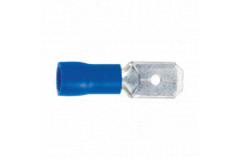 Push-On Terminal 6.3mm Male Blue (100)
