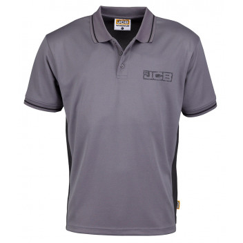 JCB Performance Polo Shirt Grey/Black Large