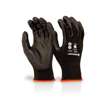 PU Coated Glove Black Medium
