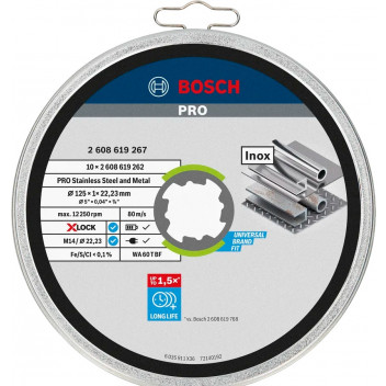 X-Lock PRO S/Steel & Metal Cutting Disc 1mm 125mm (pk 10)