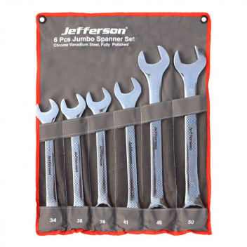 Jefferson Metric Jumbo Combination Spanner Set (6pc) 34-50mm