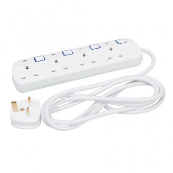 Switched Extension Lead 4way 2mt