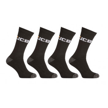 JCB Workwear Socks 6-11 Grey/Black (pk 4)