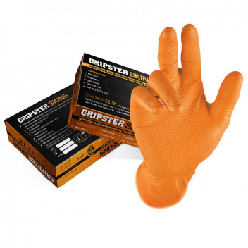 HD Nitrile Gloves - Orange 8/M