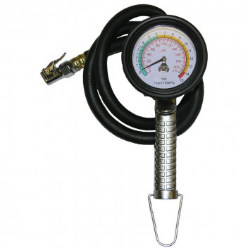 Alloy Dial Tyre Inflator 10-210 psi & 0.7-15 bar 0.85m Hose