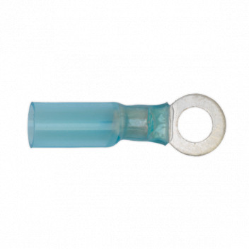 Heat Shrink Ring Terminal 6.4mm Blue 25pk