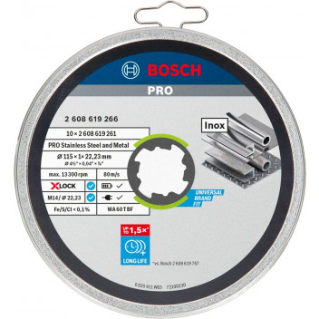 X-Lock PRO S/Steel & Metal Cutting Disc 1mm 115mm (pk 10)