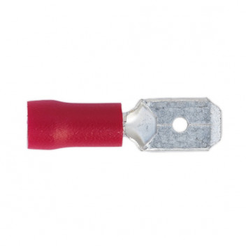 Push-On Terminal 6.3mm Male Red (100)