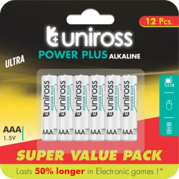 AAA - 1.5v Power+ Alkaline Battery (12 Pack)