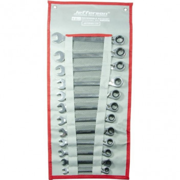Jefferson 12pc Ratchet Spanner Set Metric 8-19mm