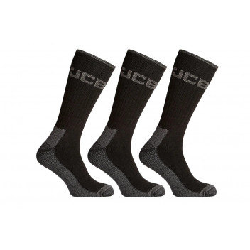 JCB Heavy Duty Work Socks 6-11 Black (pk 3)