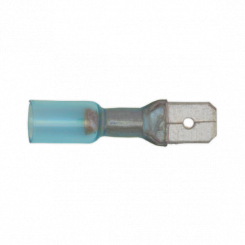 Heat Shrink Push On 6.3mm Male Blue