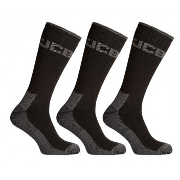 JCB Heavy Duty Work Socks 6-11 Black (pk 3)