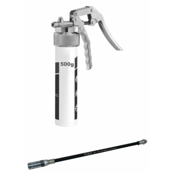 Grease Gun One Hand 300mm VS Hose & 4 Jaw Coupler. Grease Gun One Hand 300mm VS Hose & 4 Jaw Coupler.